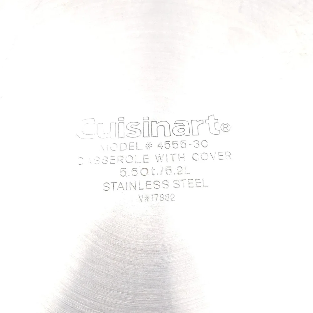 Cuisinart 5.5 Qt Casserole Pan Stainless Steel 12 Inch 4555-30 No Lid